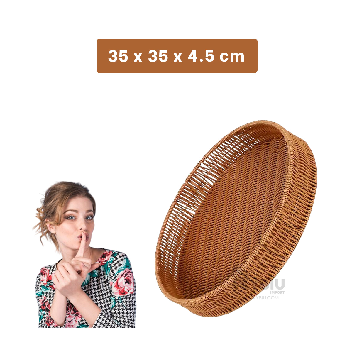SET PLATO RYBIU HO30198 SOFISTICADO DECORADO MARRON + ENVOLTORIO REGALO - 5