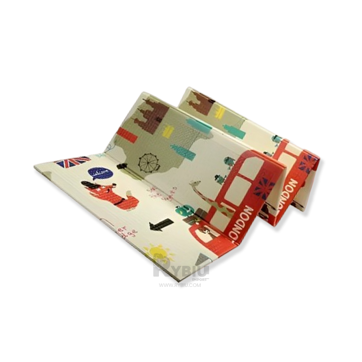 TAPETE RYBIU HO30719 200 X 180 CM INFANTIL PECULIAR MULTICOLOR + BANDERITAS ADHESIVAS - 4