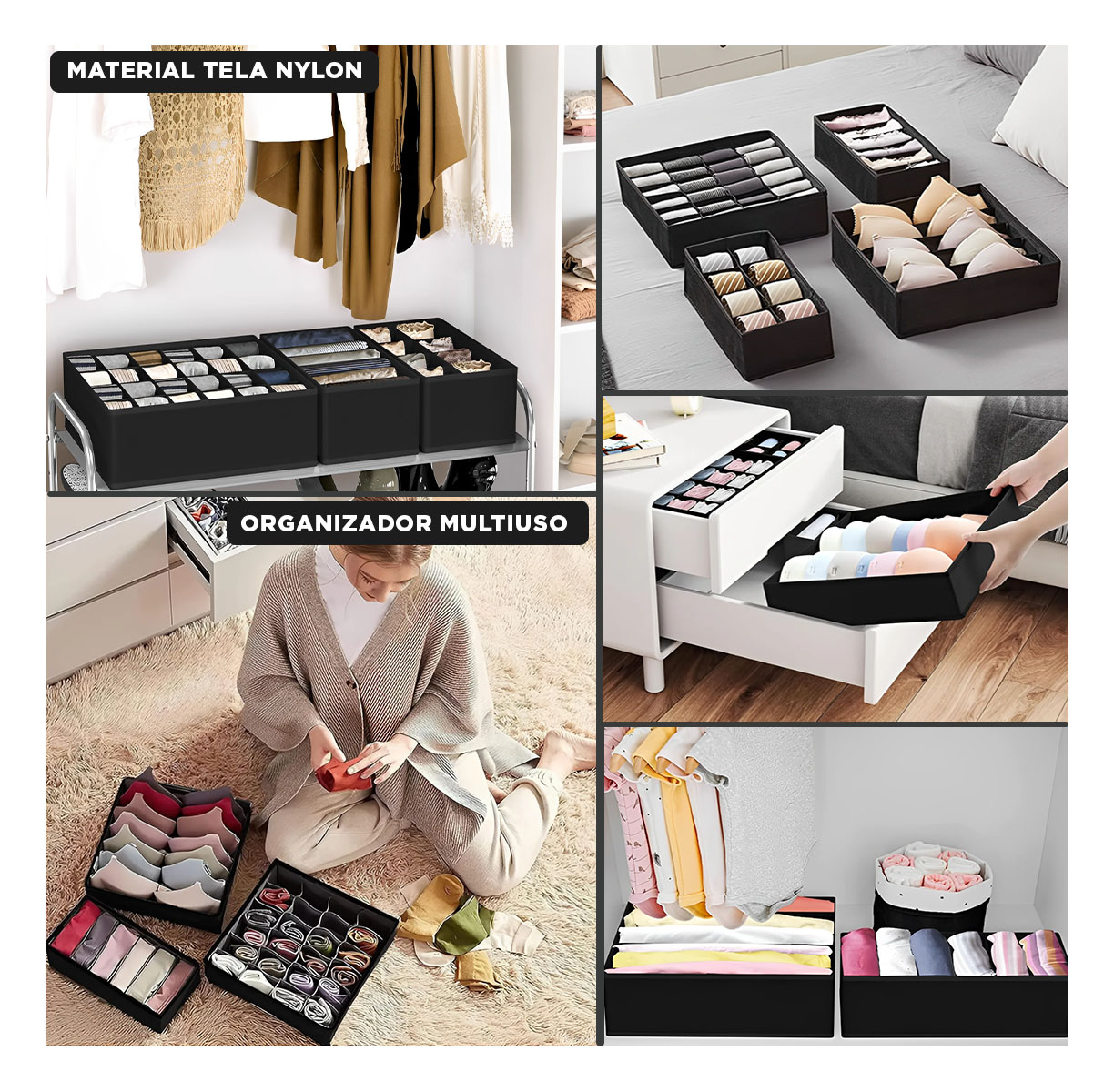 SET CAJONES RYBIU NEGRO ROPA INTERIOR + BANDERITAS ADHESIVAS - 2