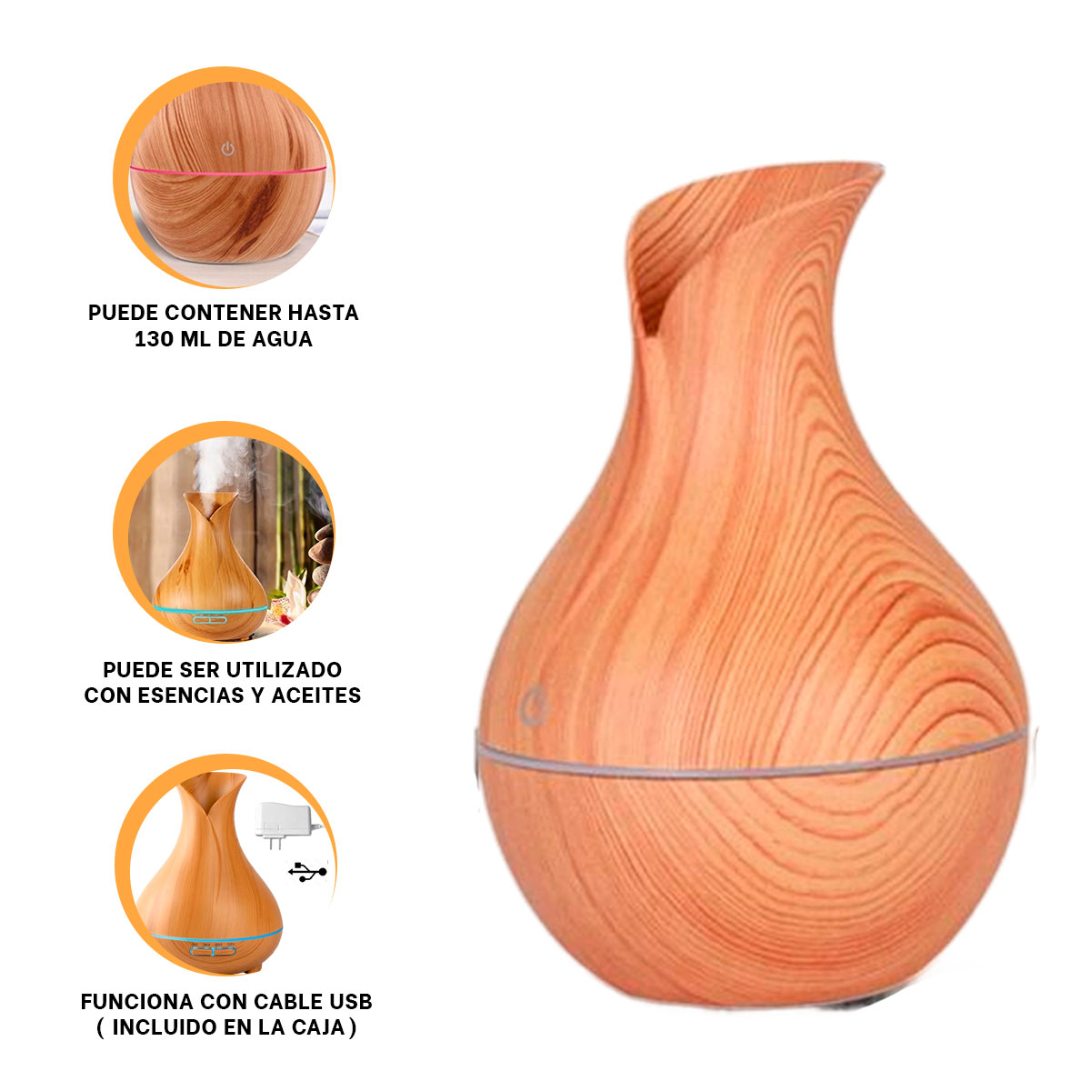 SET DIFUSOR RYBIU HO30729 MADERA CLARA VERSATIL + PAPEL REGALO - 1
