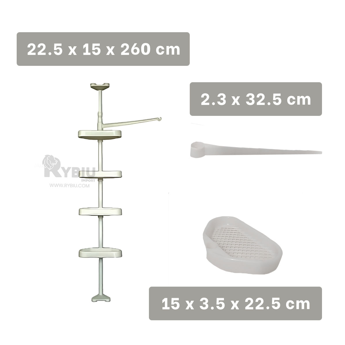 SET ESQUINERO RYBIU HO30733 BLANCO ORGANIZADOR 2.6M + PAPEL REGALO - 5