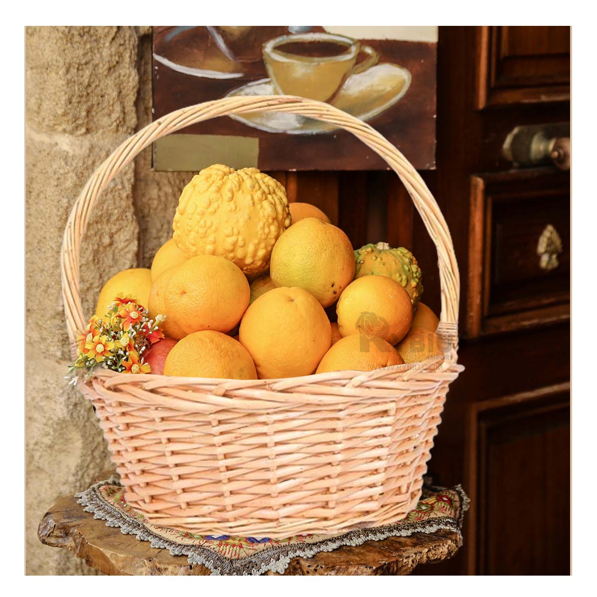 SET CANASTA RYBIU HO32328 MIMBRE MARRON FUNCIONAL HUEVOS + PAPEL REGALO - 3