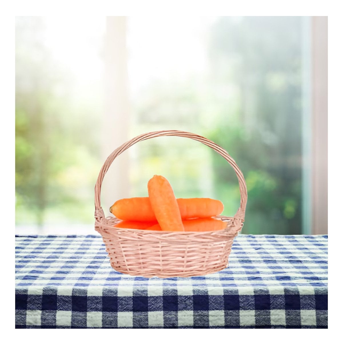 SET CANASTA RYBIU HO32331 MIMBRE MARRON FRUTAS + PAPEL REGALO - 5