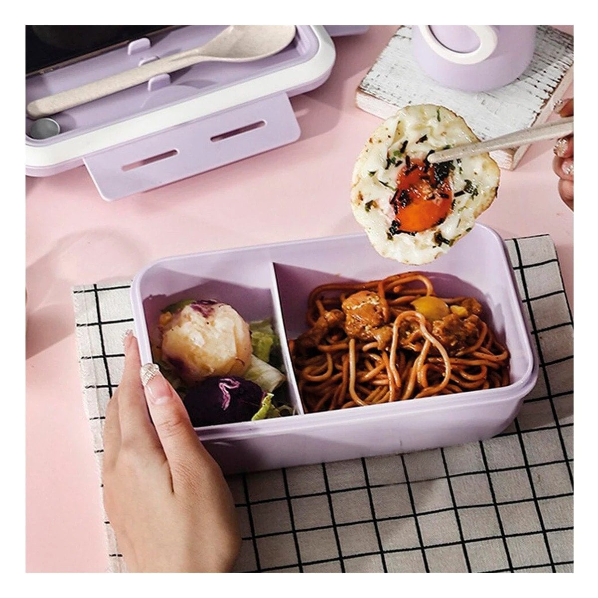 RECIPIENTE DE ALIMENTOS RYBIU CO29591 MORADO +LIGAS DE REGALO - 2