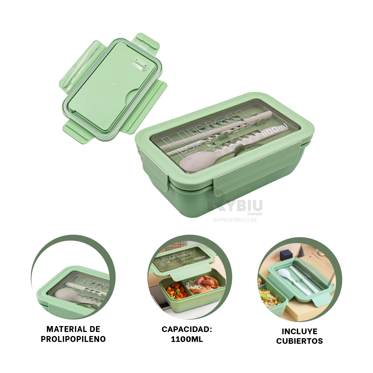 RECIPIENTE DINAMICO LUCH EN VERDE Y+BANDERITAS ADHESIVAS - 3