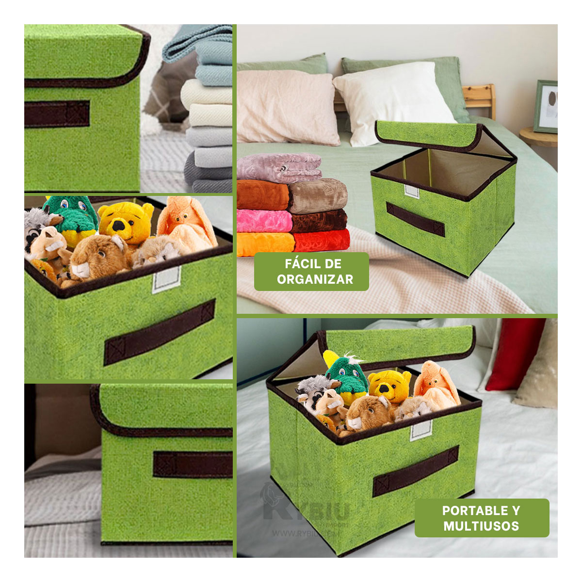 CESTA RYBIU HO29773 VERDE ELEGANTE + BANDERITAS ADHESIVAS - 2