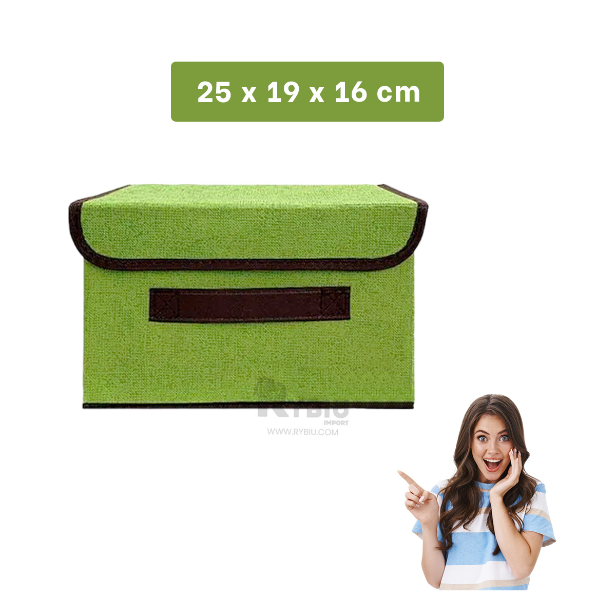 CESTA RYBIU HO29773 VERDE ELEGANTE + BANDERITAS ADHESIVAS - 5