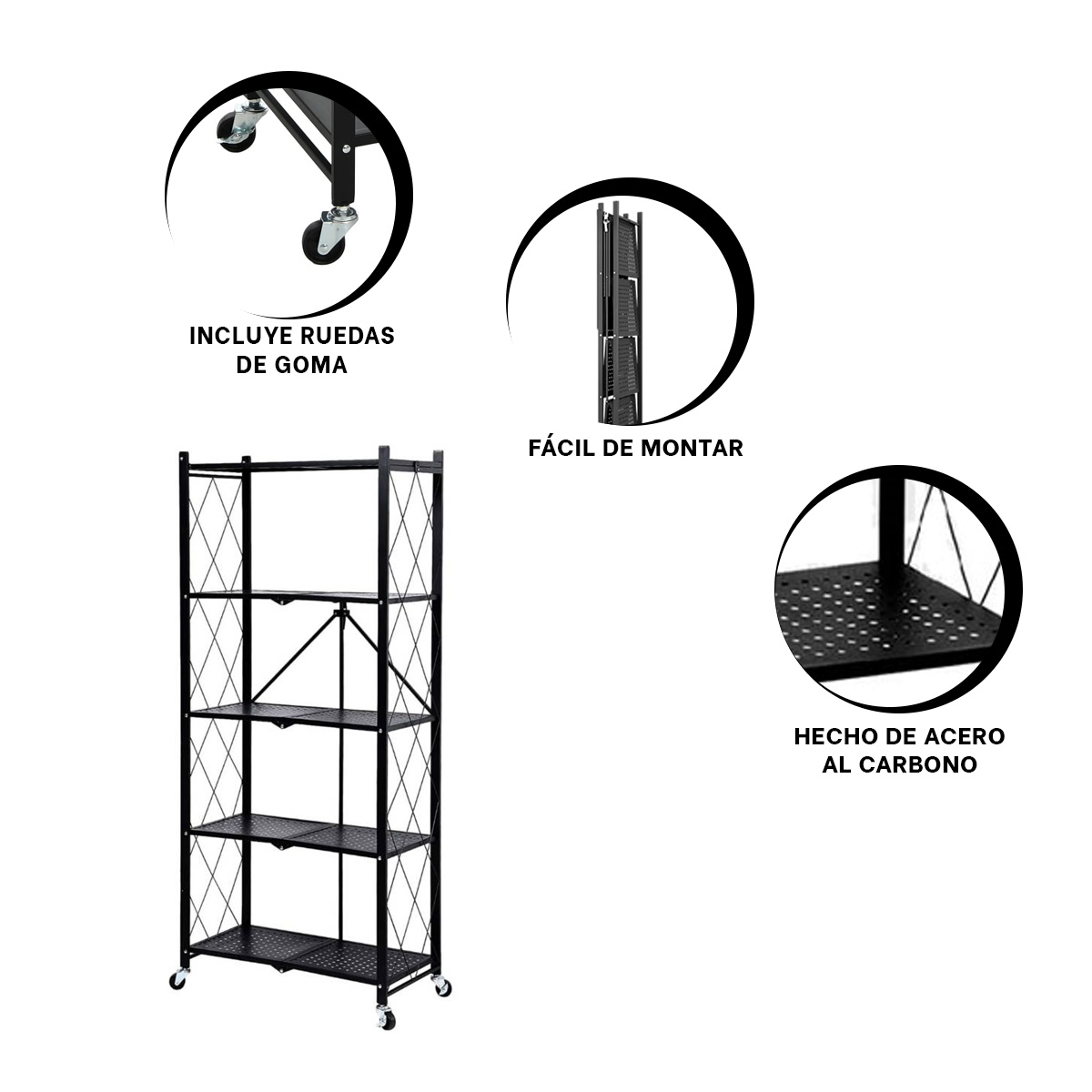 MUEBLE RYBIU HO30750 NEGRO DURADERA CON NIVELES + GIFT STICKERS - 1