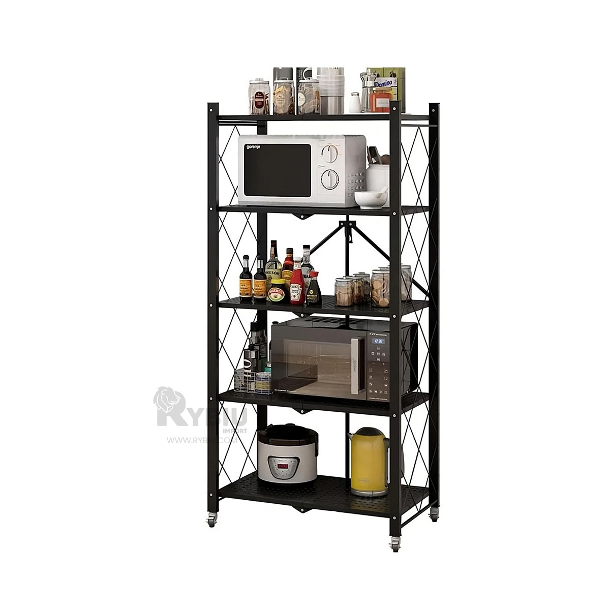MUEBLE RYBIU HO30750 NEGRO DURADERA CON NIVELES + GIFT STICKERS - 2