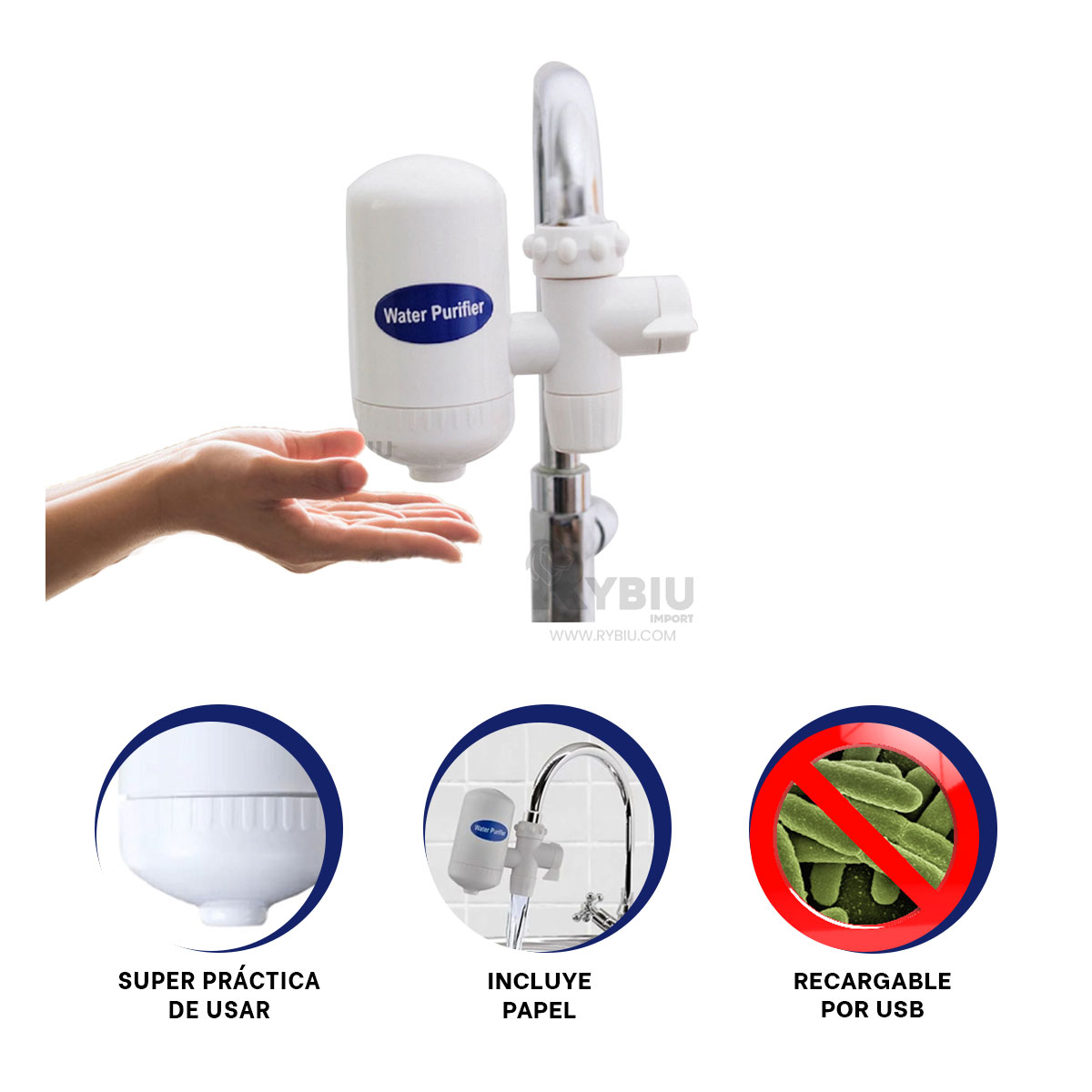 DEPURADOR RYBIU HO30751 BLANCO TECNOLOGICO + BANDERITAS ADHESIVAS - 3