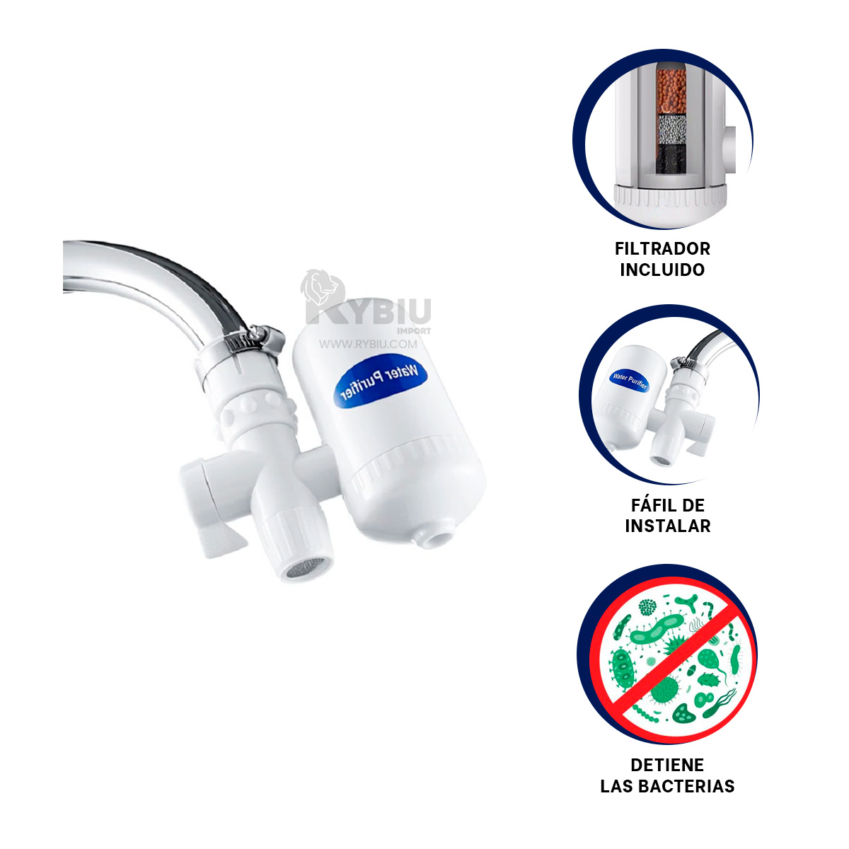 DEPURADOR RYBIU HO30751 BLANCO IDONEO + REGALO LIGAS PEINAR - 1