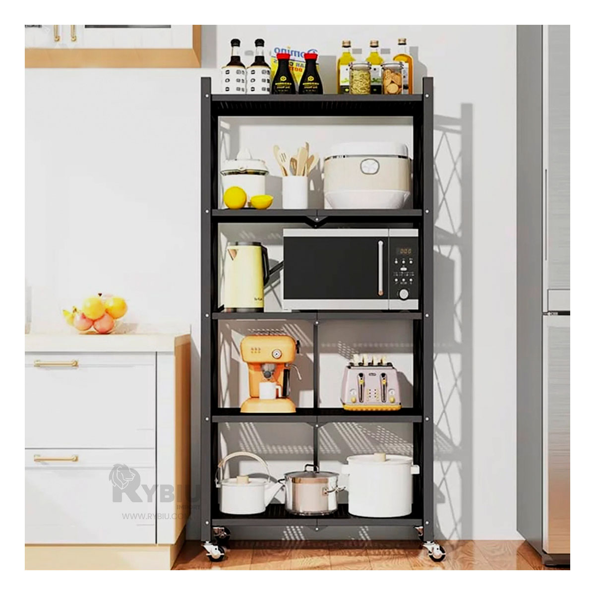 MUEBLE RYBIU HO30750 NEGRO ESTETICO COCINA + ENVOLTORIO REGALO - 3