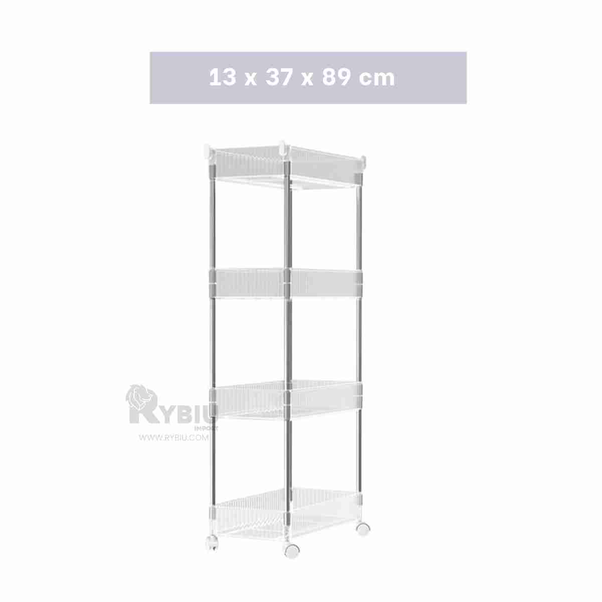 CARRITO RYBIU HO29677 TRANSPARENTE RESISTENTE COCINA ACRILICO + PAPEL REGALO - 5