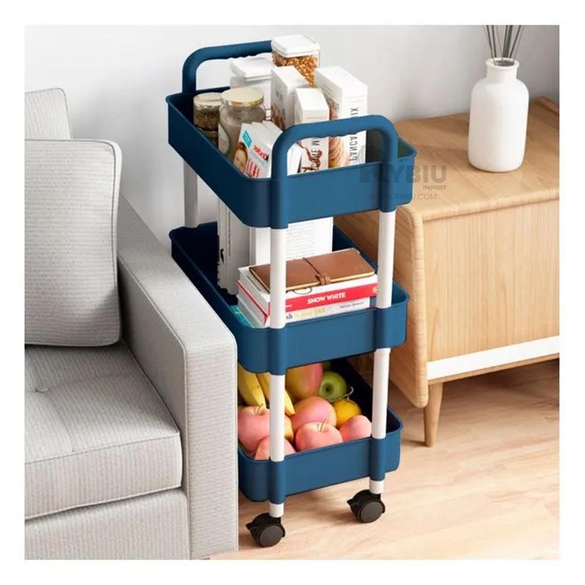 MUEBLE RYBIU HO30739 AZUL CON ASAS CASA + REGALO STICKERS - 1