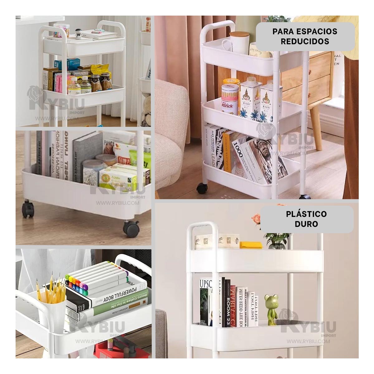 MUEBLE RYBIU HO30740 BLANCO MOVIBLE + REGALO STICKERS - 2