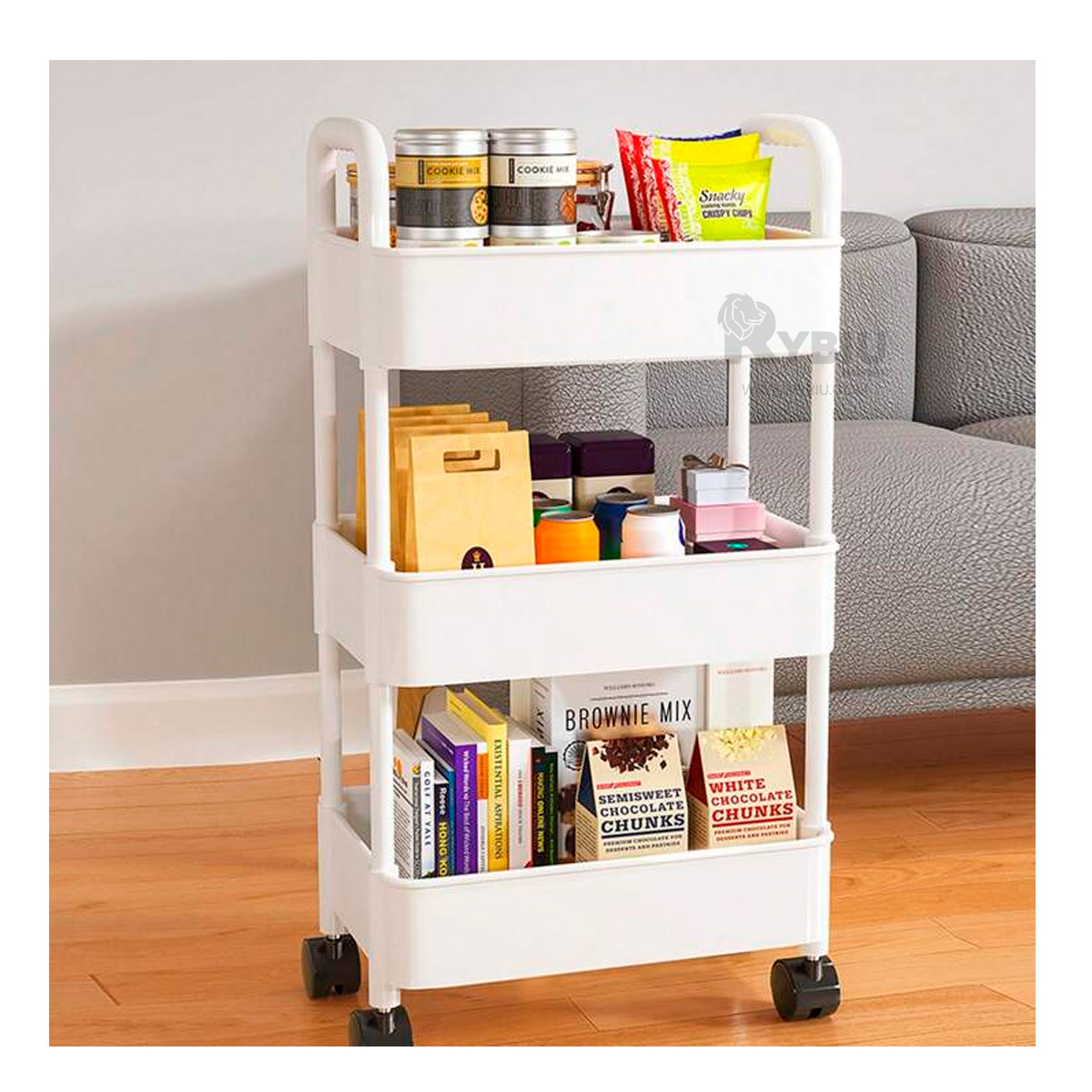 MUEBLE RYBIU HO30740 BLANCO MOVIBLE + REGALO STICKERS - 3