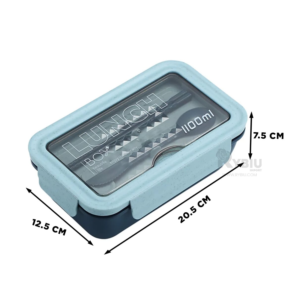 RECIPIENTE DINAMICO LUCH RYBIU CO29593 AZUL +BANDERITAS ADHESIVAS - 5