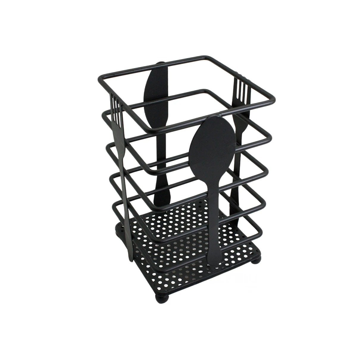 CONTENEDOR DE METAL NEGRO RECTANGULAR PARA CUBIERTOS EN MESA MODERNA Y+LIGAS REGALO - 3