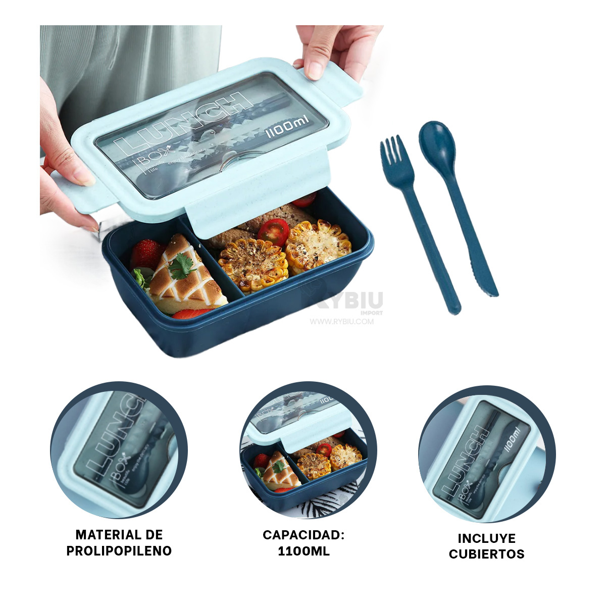 ENVASE FUNCIONAL RYBIU CO29593 AZUL +GIFT STICKERS - 1