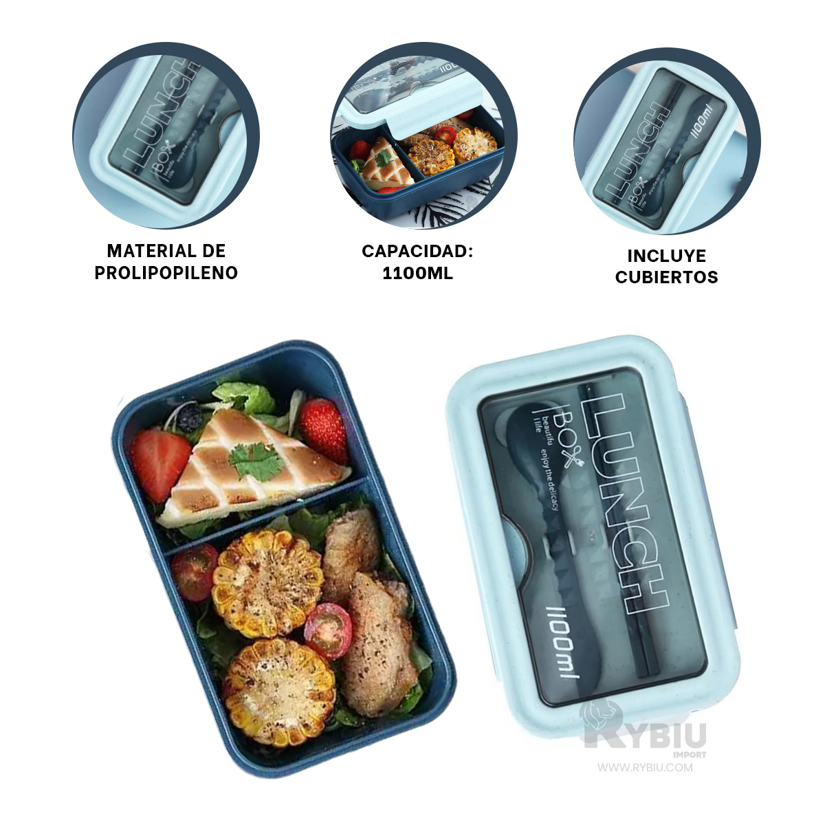 ENVASE FUNCIONAL RYBIU CO29593 AZUL +GIFT STICKERS - 3