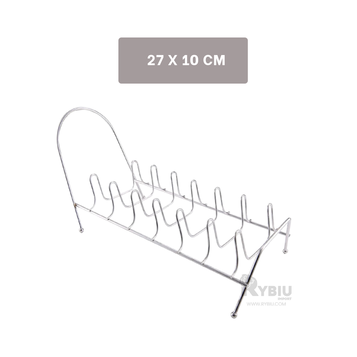REPISA RYBIU CO29878 ACERO INOXIDABLE PLATEADO ESCURRIDIZA + REGALO LIGAS PEINAR - 5