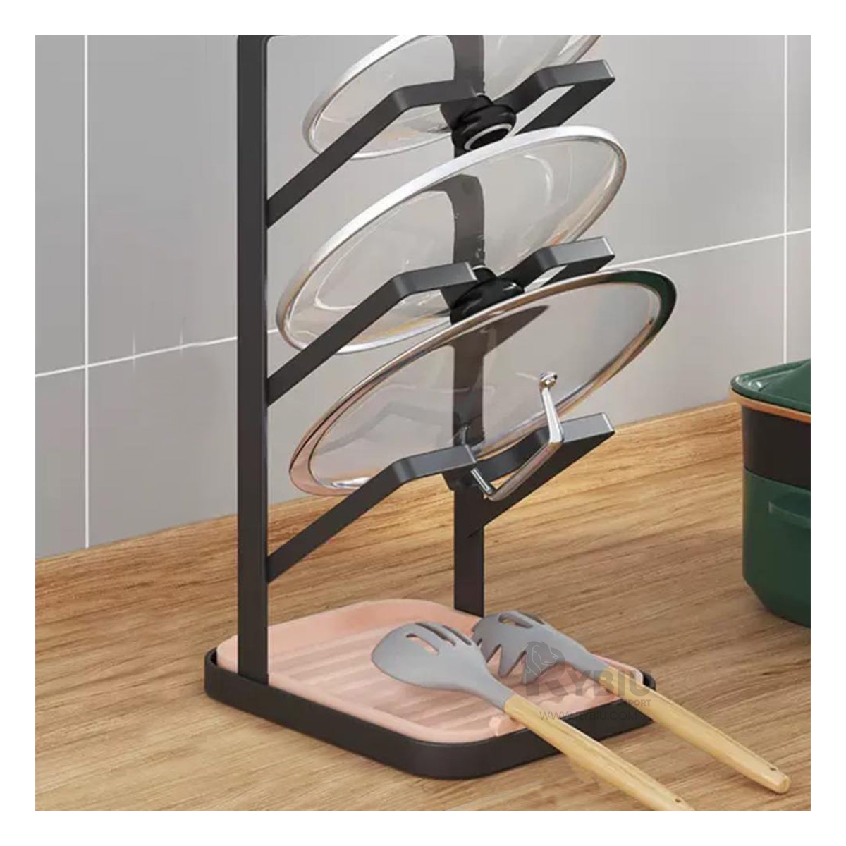 SOPORTE RYBIU CO29880 ACERO INOXIDABLE NEGRO RESISTENTE UTENSILIOS + REGALO STICKERS - 2