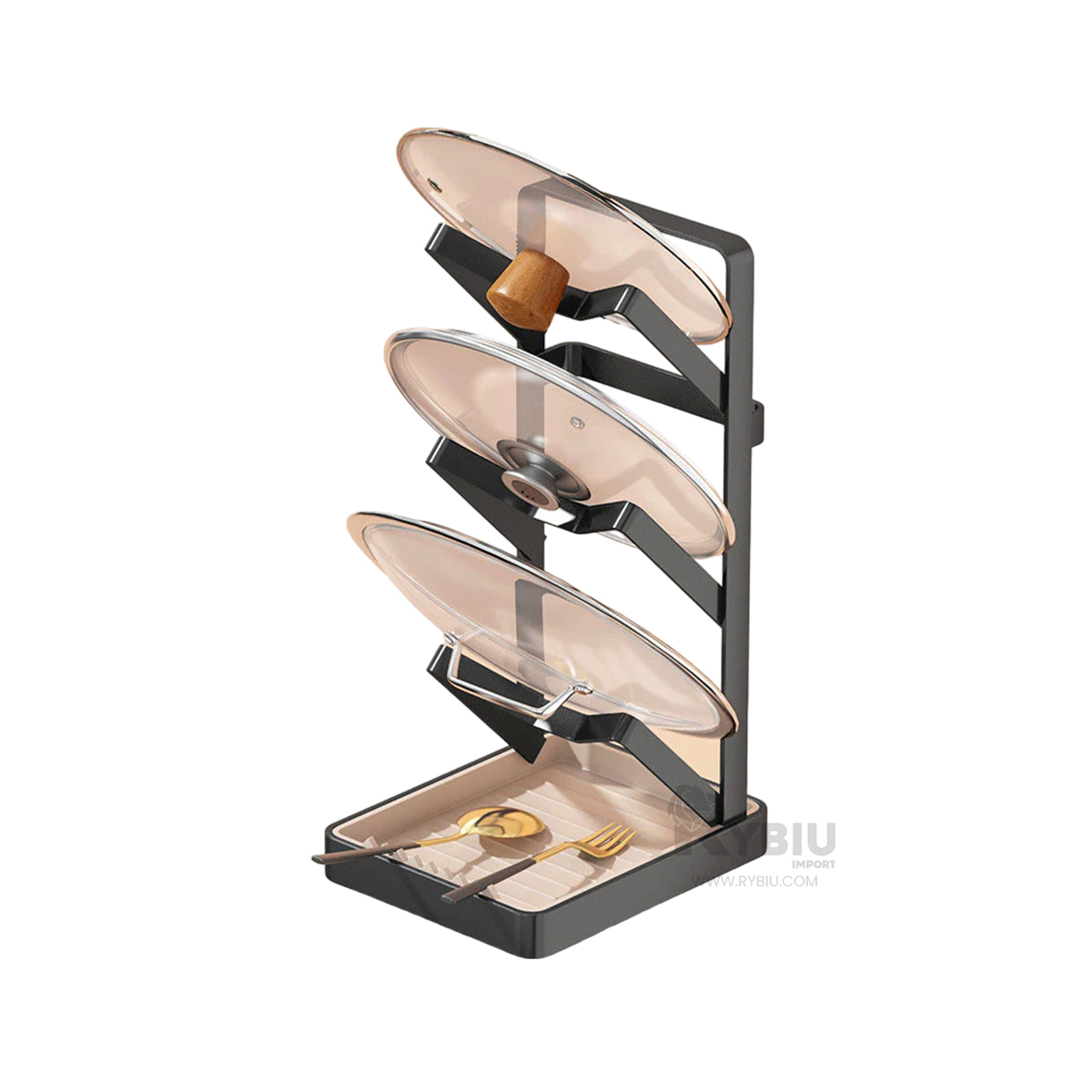 SOPORTE RYBIU CO29880 ACERO INOXIDABLE NEGRO RESISTENTE UTENSILIOS + REGALO STICKERS - 4