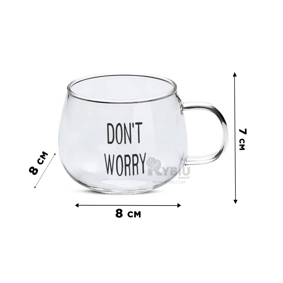 VASO RYBIU CON LEMA DE 350ML TRANSPARENTE + BANDERITAS ADHESIVAS 209 - 1
