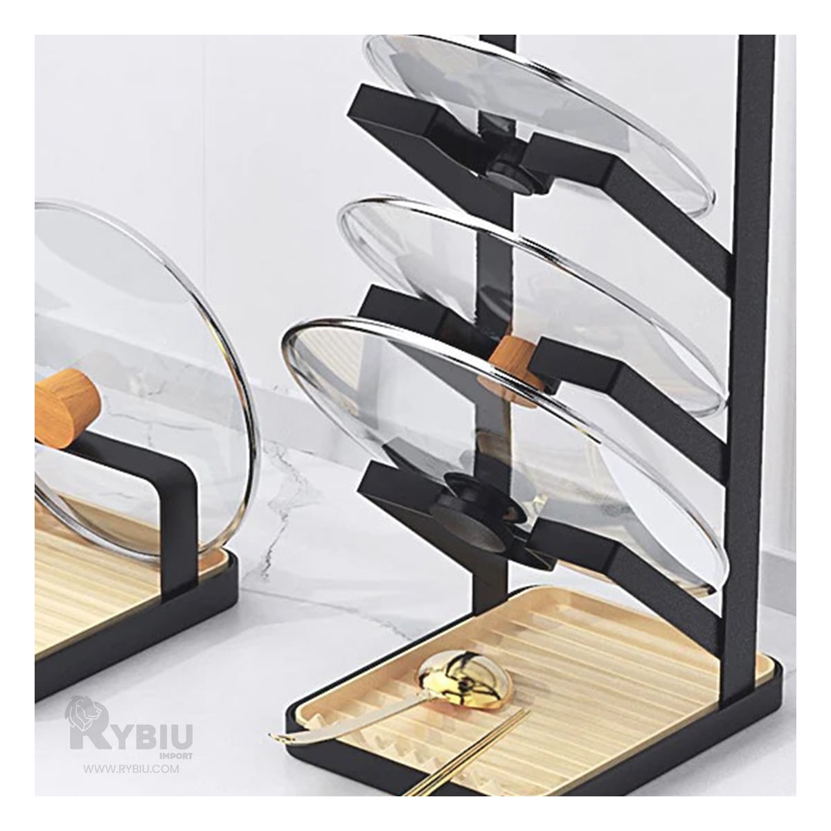 DIVISOR RYBIU CO29880 ACERO INOXIDABLE NEGRO TENDENCIA + REGALO LIGAS PEINAR - 2