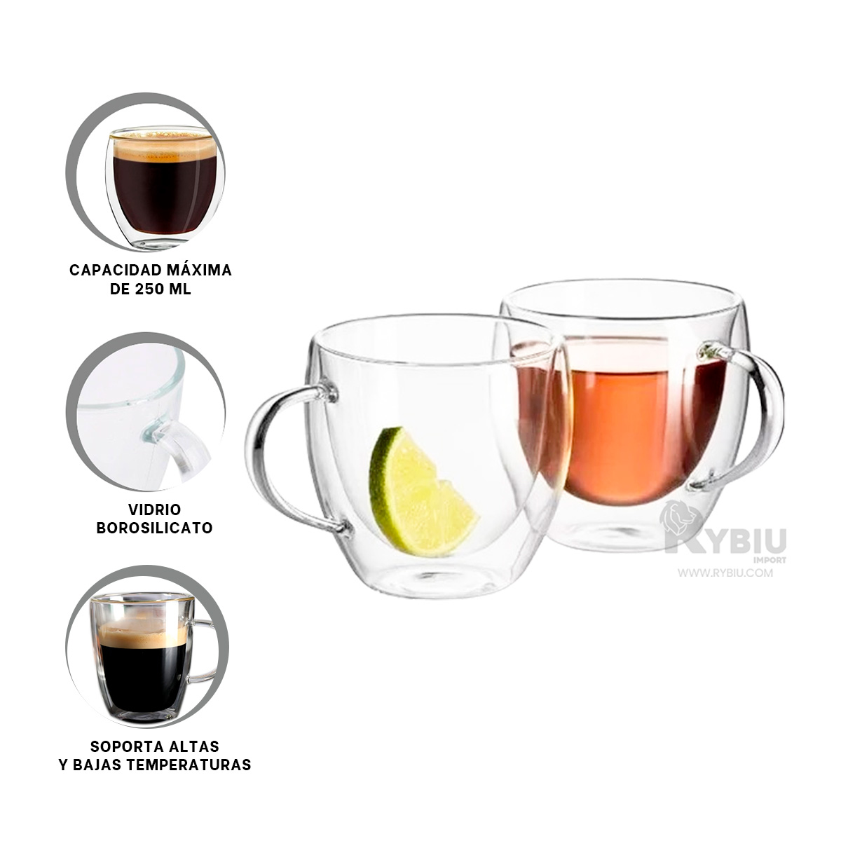 VASO RYBIU UTIL DE 250ML 8.3X8.3X9CM + BANDERITAS ADHESIVAS 254 - 1