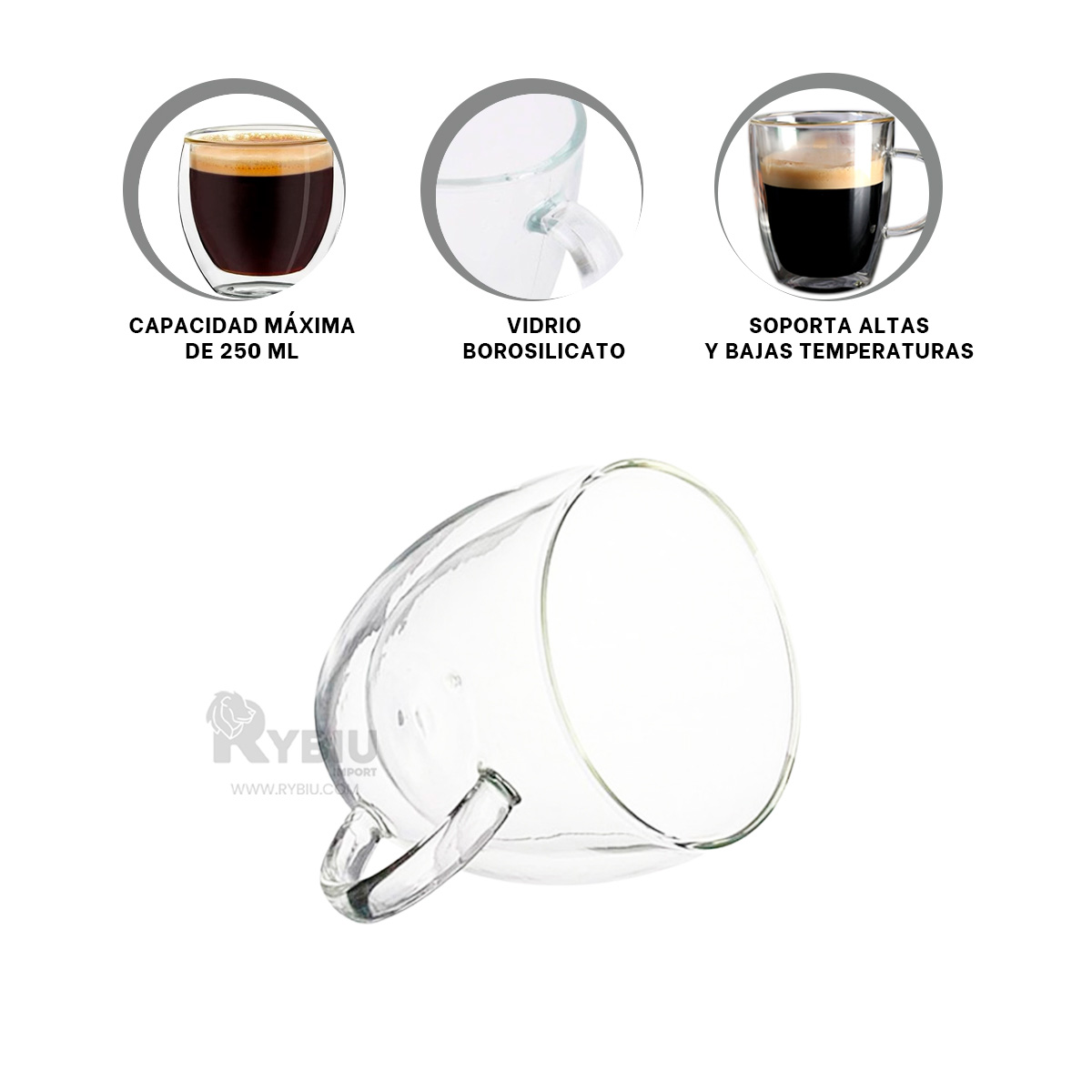 VASO RYBIU UTIL DE 250ML 8.3X8.3X9CM + BANDERITAS ADHESIVAS 254 - 3