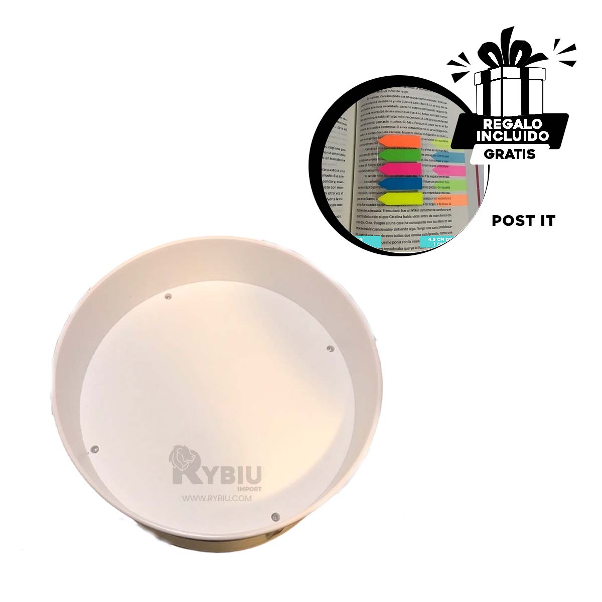 BANDEJA RYBIU HO29751 BLANCO PORTATIL Y ELEGANTE + GIFT STICKERS - 1