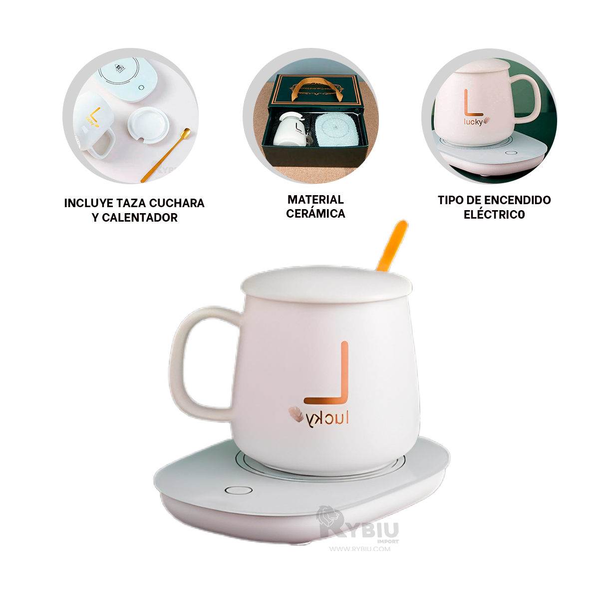 PACK RYBIU CO30463 CALEFACTOR CON CANTARO EN BLANCO+ GIFT MINIAGENDA - 4