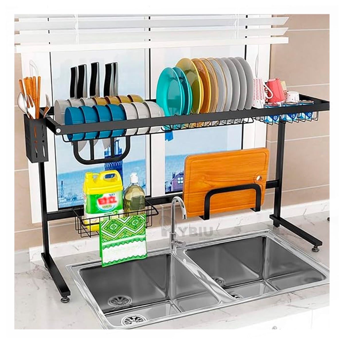 ESCURRIDOR RYBIU CO30407 NEGRO BANDEJA NUEVA UTENSILIOS 85 CM + GIFT MINIAGENDA - 4