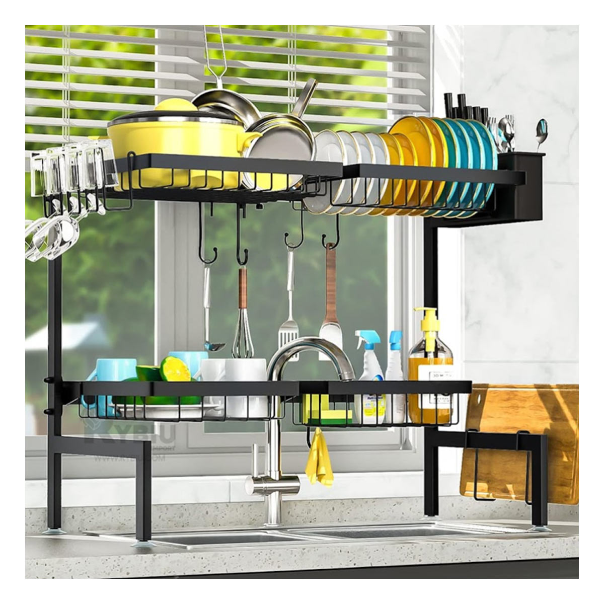 ESCURRIDOR RYBIU CO30406 NEGRO BANDEJA ESTETICO VAJILLAS 65 CM + REGALO STICKERS - 2
