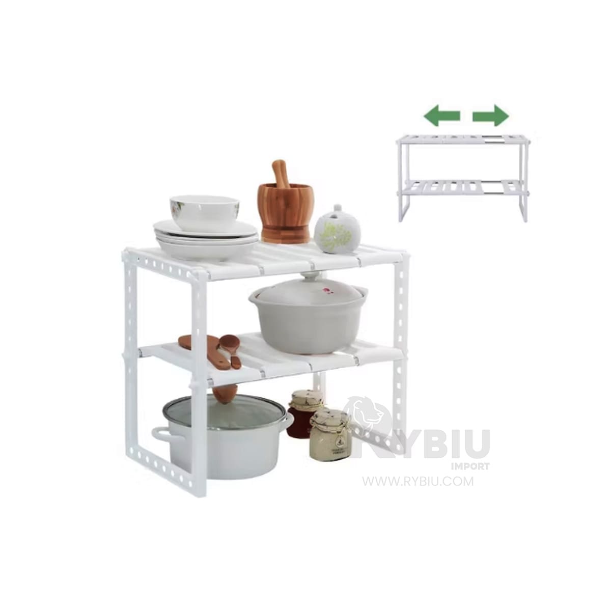 ORGANIZADOR RYBIU CO30408 ACERO INOXIDABLE BLANCO COCINA + BANDERITAS ADHESIVAS - 4