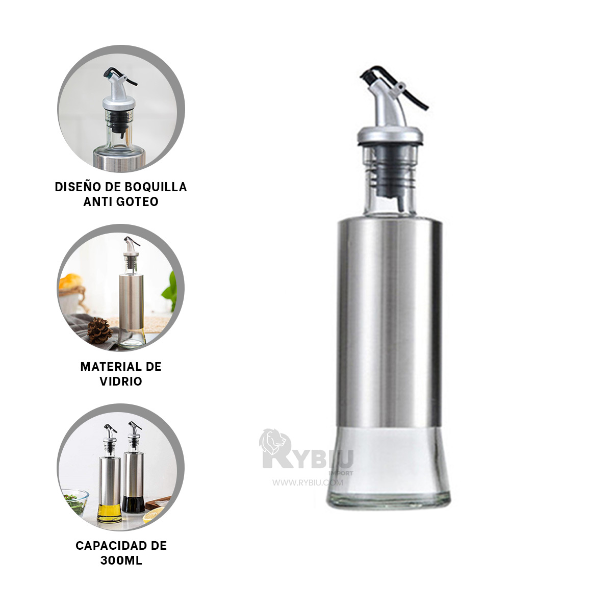 ENVASE EFICIENTE DE ACEITE 300 ML Y+BANDERITAS ADHESIVAS - 1