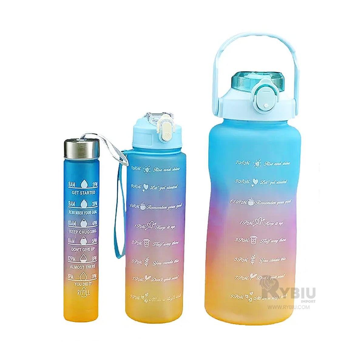 ENVASES RYBIU CO29593 2L 1L Y 300 CELESTE 3 UNIDADES + REGALO AGENDITA - 1