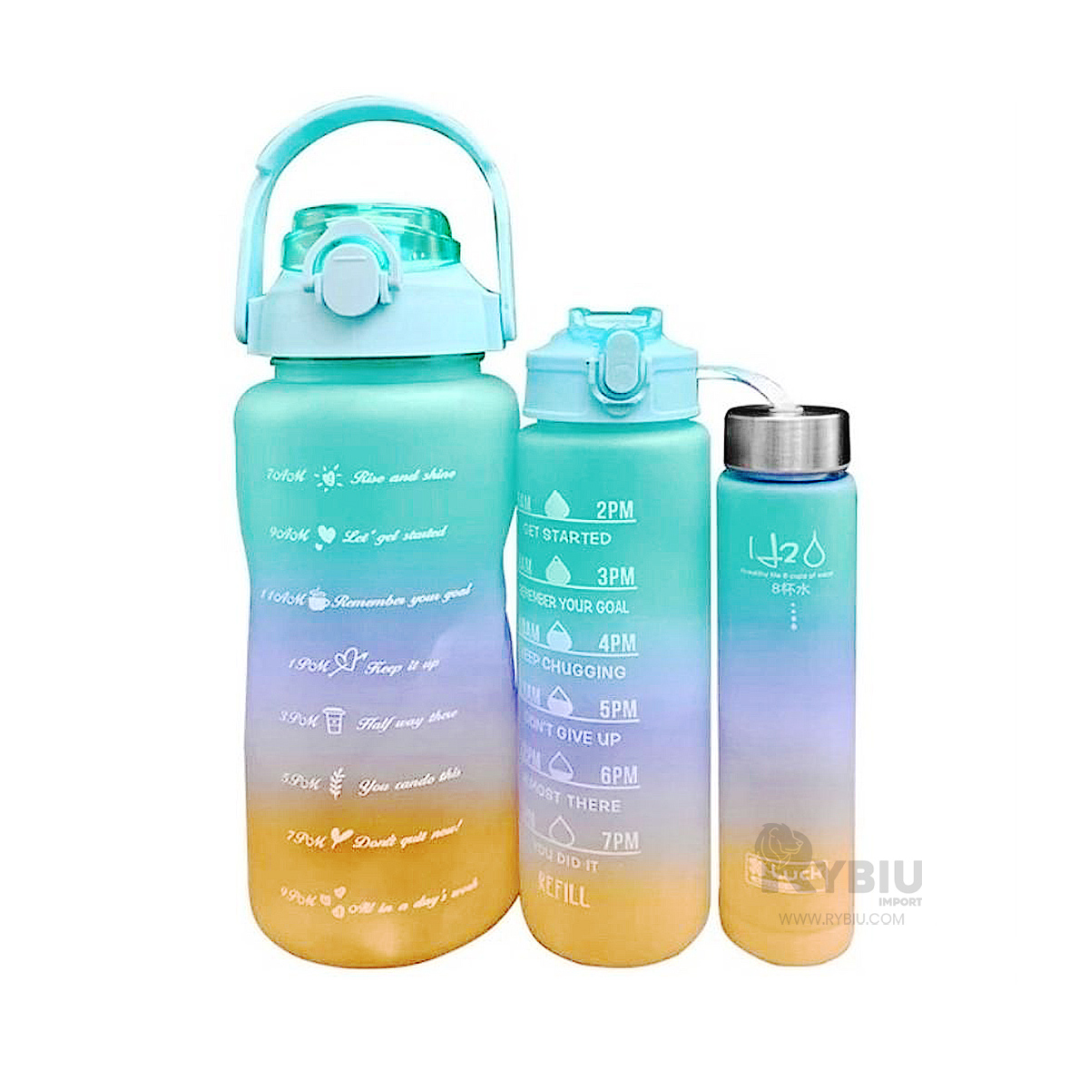 ENVASES RYBIU CO29593 2L 1L Y 300 CELESTE 3 UNIDADES + REGALO AGENDITA - 2