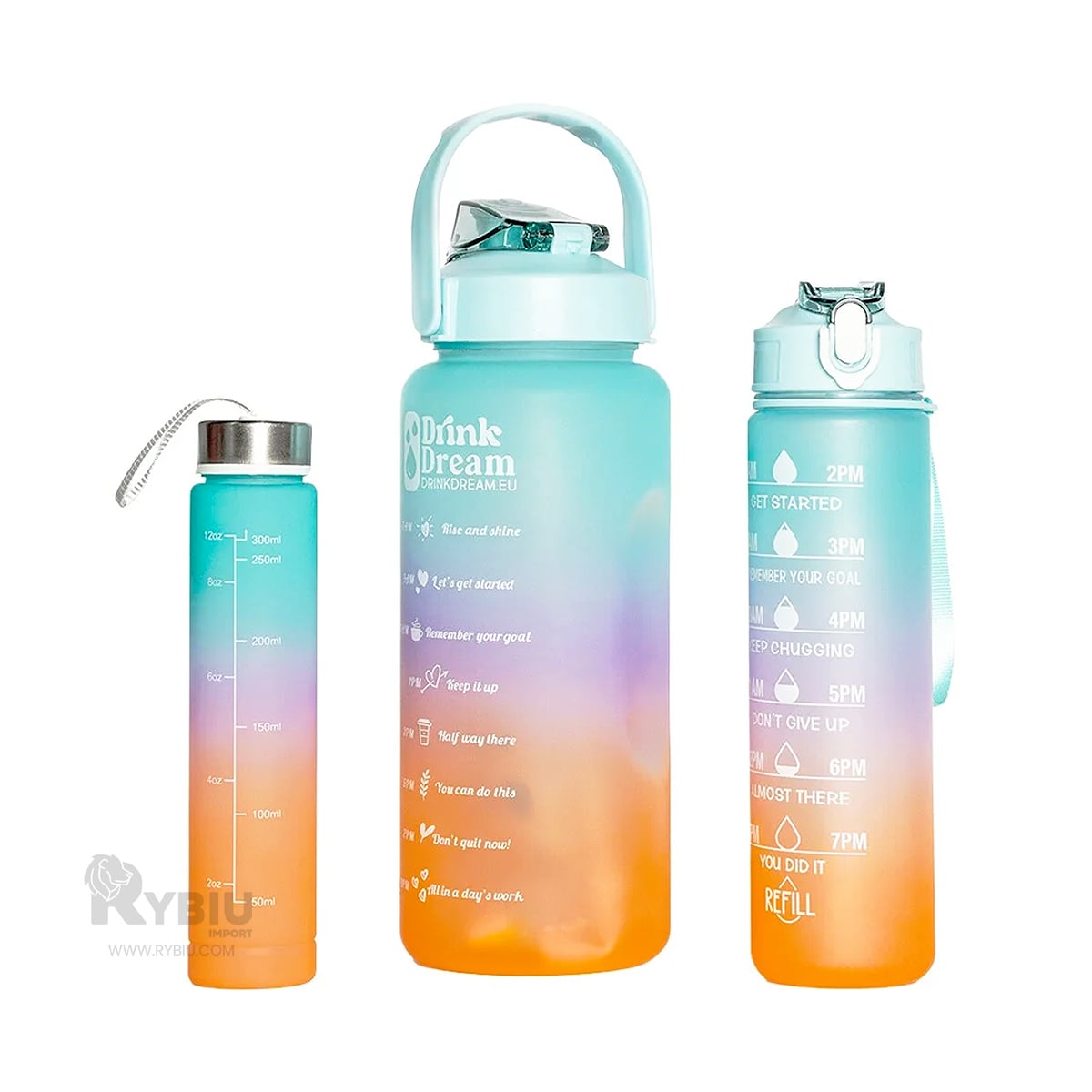 ENVASES RYBIU CO29593 2L 1L Y 300 CELESTE 3 UNIDADES + REGALO AGENDITA - 3