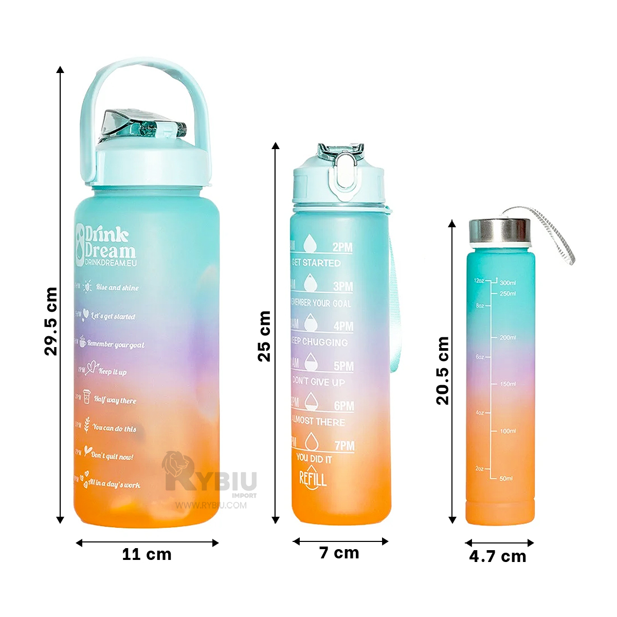 ENVASES RYBIU CO29593 2L 1L Y 300 CELESTE 3 UNIDADES + REGALO AGENDITA - 5