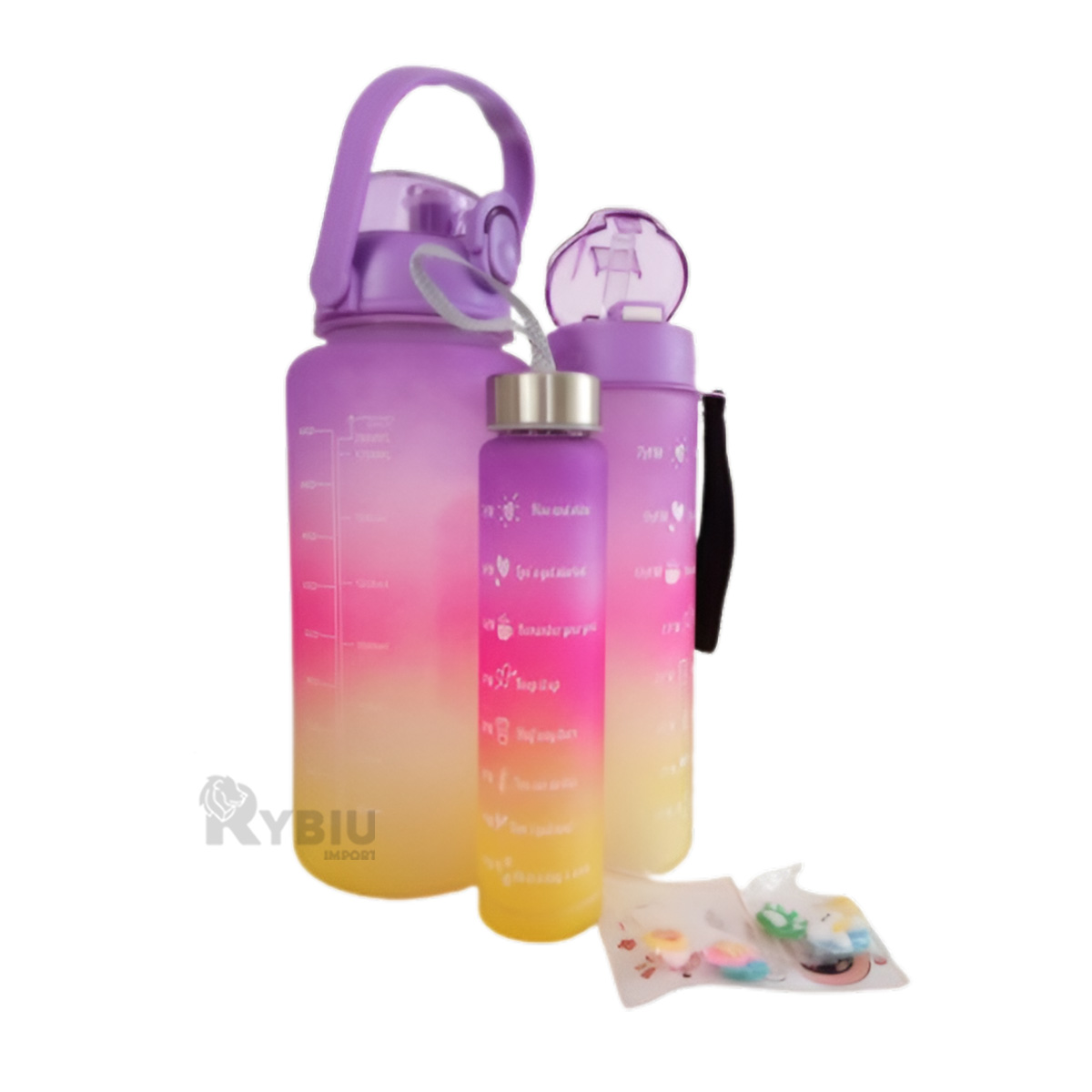 BOTELLAS RYBIU CO29591 2L 1L Y 300ML MORADO + GIFT MINIAGENDA - 1