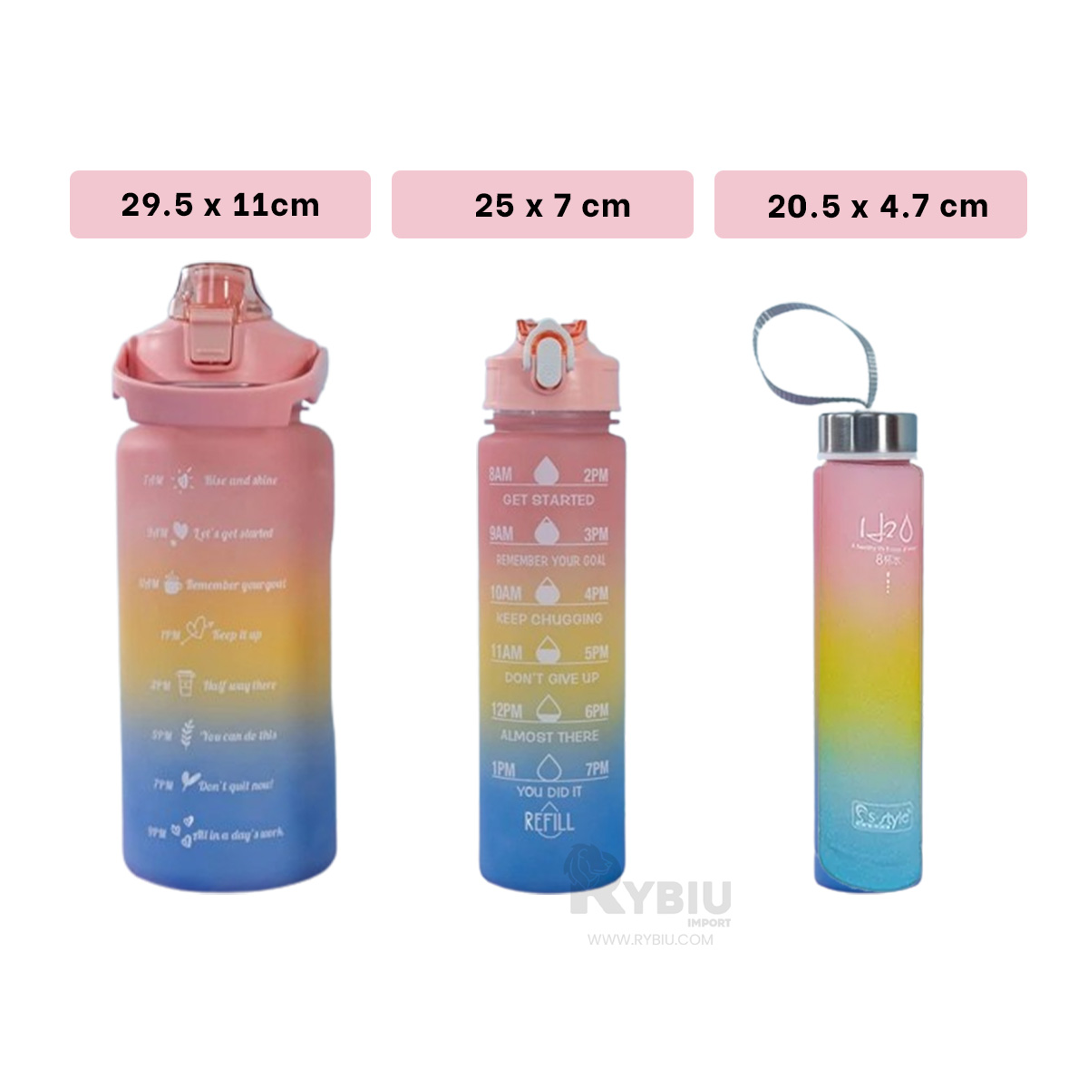 ENVASES RYBIU CO29585 2L 1L Y 300 ROSADA 3 UNIDADES + REGALO AGENDITA - 5