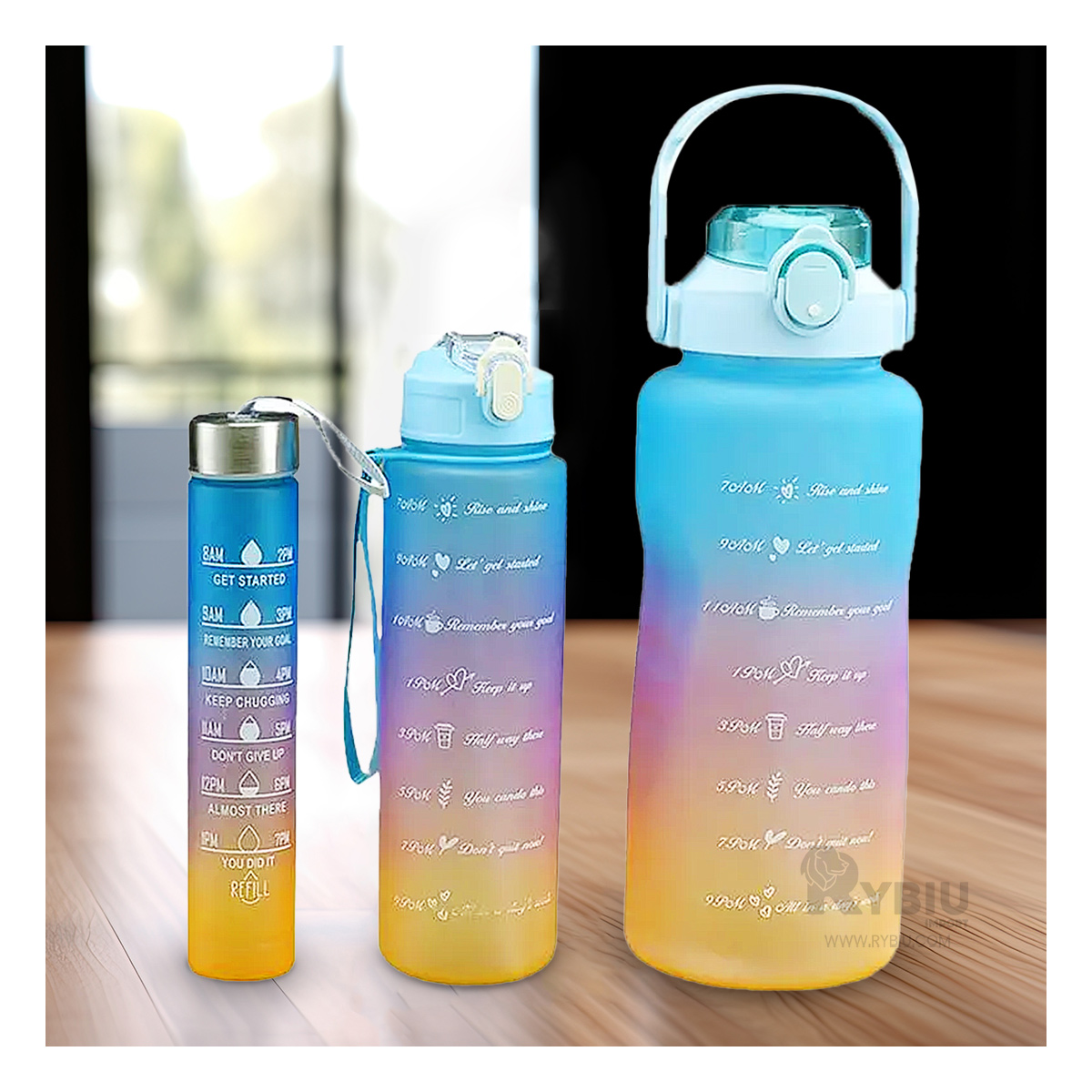 TOMATODO RYBIU CO29589 VERSATIL TRIO CON TAPA CELESTE + PAPEL REGALO - 3