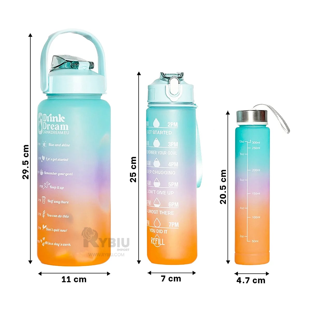 TOMATODO RYBIU CO29589 VERSATIL TRIO CON TAPA CELESTE + PAPEL REGALO - 5