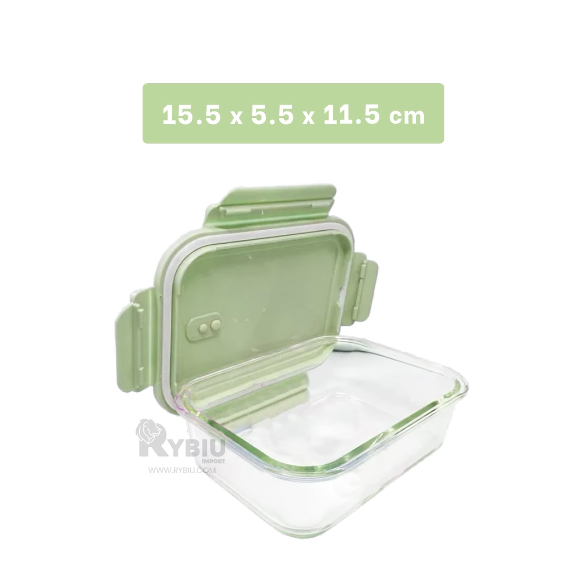 RECIPIENTE ADECUADO DE COMIDA RYBIU CO32518 VIDRIO VERDE 410ML +REGALO STICKERS - 5
