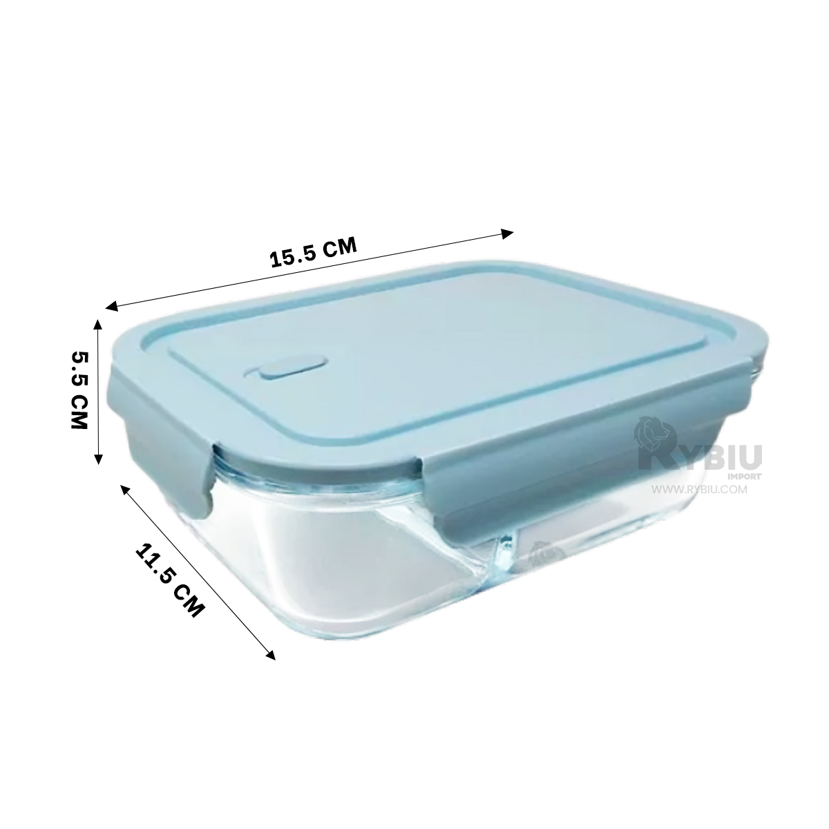 RECIPIENTE FACIL DE LIMPIAR RYBIU CO32517 VIDRIO CELESTE 410ML +GIFT STICKERS - 5