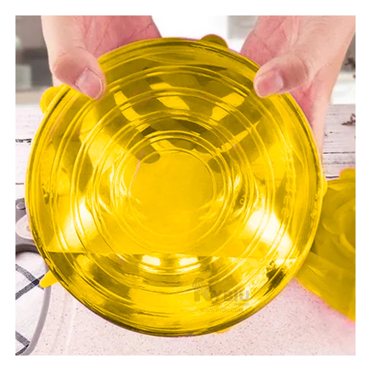 SET ACCESORIOS COCINA RYBIU CO30191 AMARILLO CERRADOR TAPERS + BANDERITAS ADHESIVAS - 2