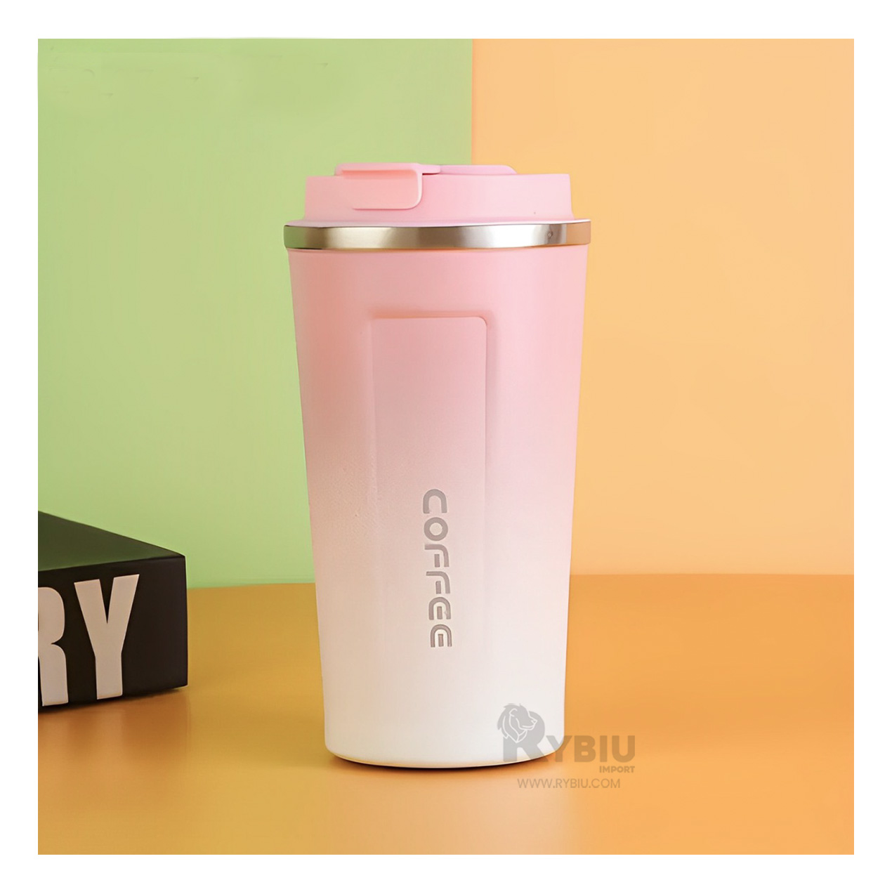 TAZA TERMO FUNCIONAL RYBIU CO30262 ROSADO +ENVOLTORIO DE REGALO - 2