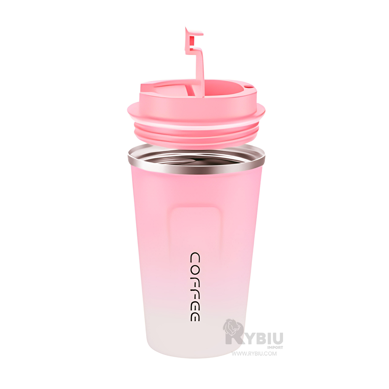 TAZA TERMO FUNCIONAL RYBIU CO30262 ROSADO +ENVOLTORIO DE REGALO - 4